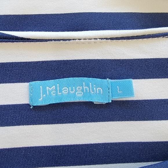 J. Mclaughlin Navy White Nicola Dress SZ L - Picture 3 of 4